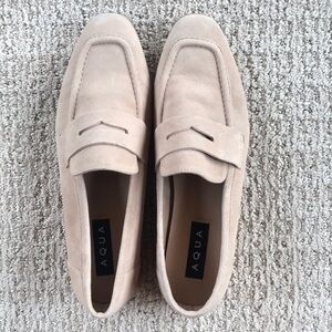 Aqua Tan Loafers with Suede Finish and Timeless Design